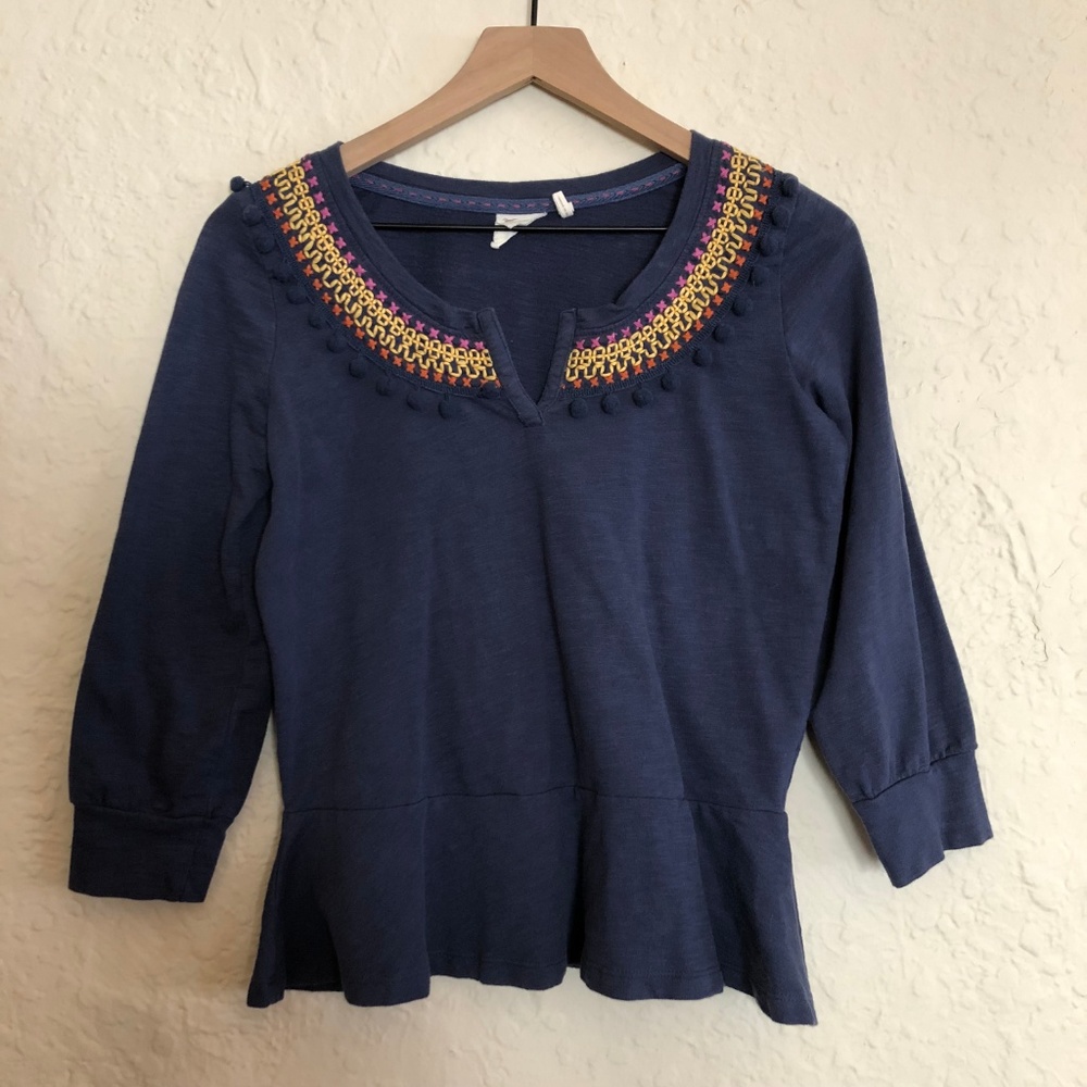 Anthropologie Lilka Toorie Embroidered Top